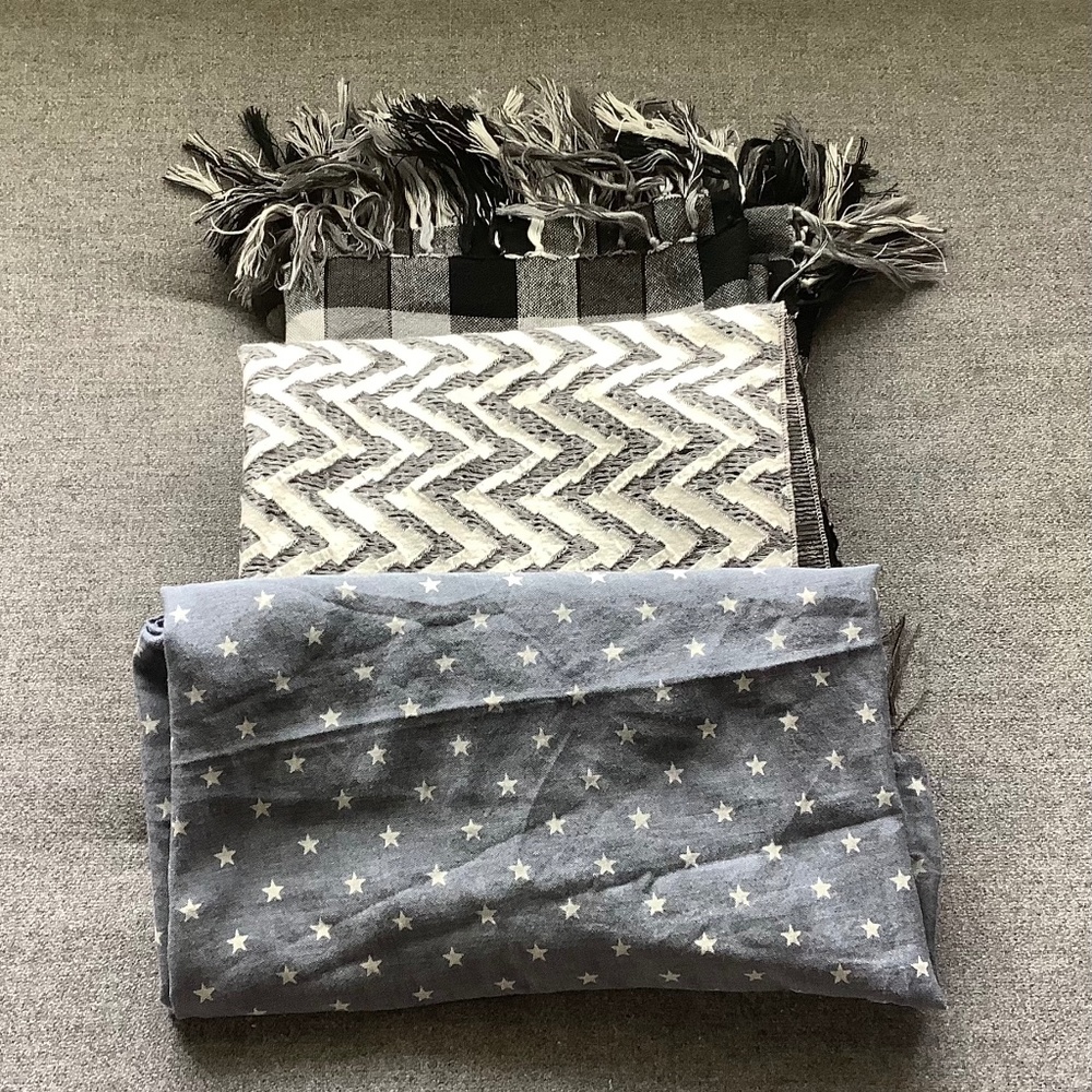 Bundle three summer scarves for $22